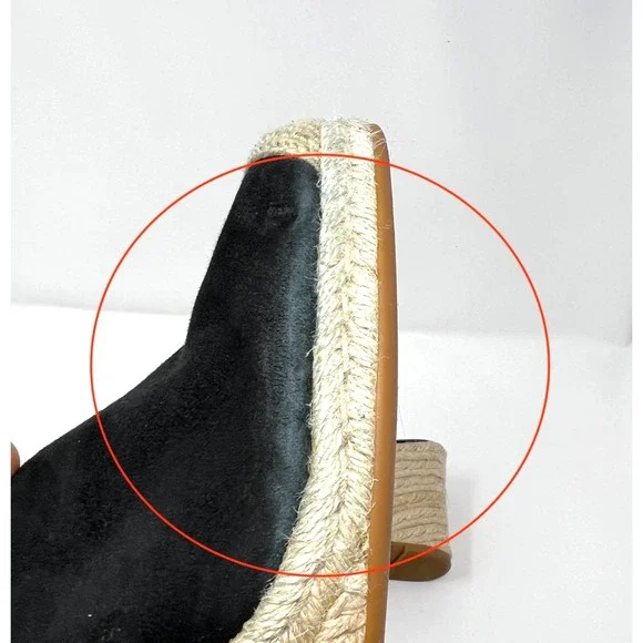 Lauren Ralph Lauren Espadrilles Pennie Black Suede Fashion Wedges Size 10 - Picture 2 of 8